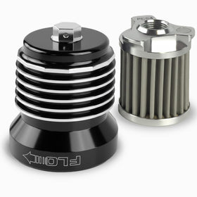PC Racing front view black housing showing durable spin-on design and improved aesthetics