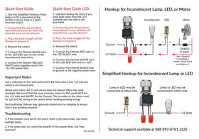 PCA dimmer rear wiring leads visible for secure connections and easy installation