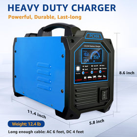 PCHH charger close-up of repair mode label to revive deeply discharged batteries