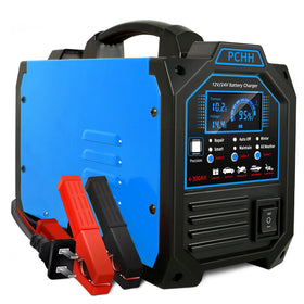 PCHH charger front view showing sturdy housing and connectors for reliable use