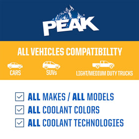 PEAK back label close-up listing directions and compatibility benefits