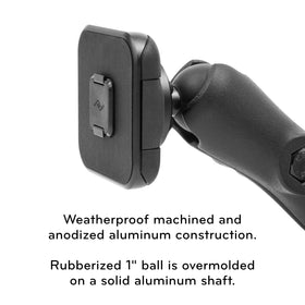 Peak Design adapter attached to motorcycle mount reducing vibration on rides
