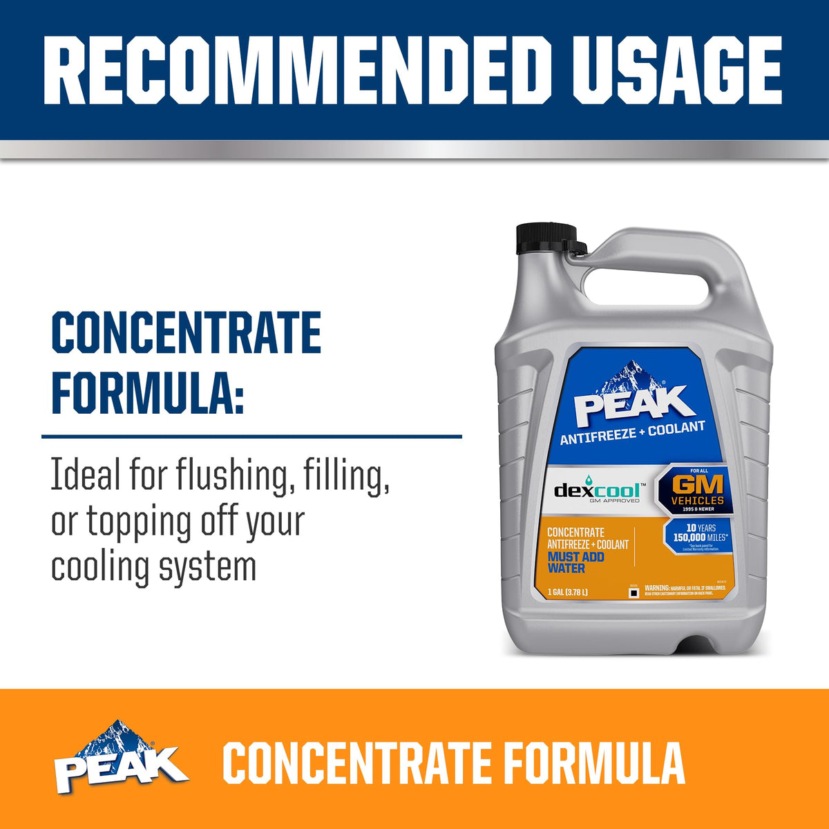 PEAK DEX-Cool gallon bottle beside a ruler to show size and capacity benefit