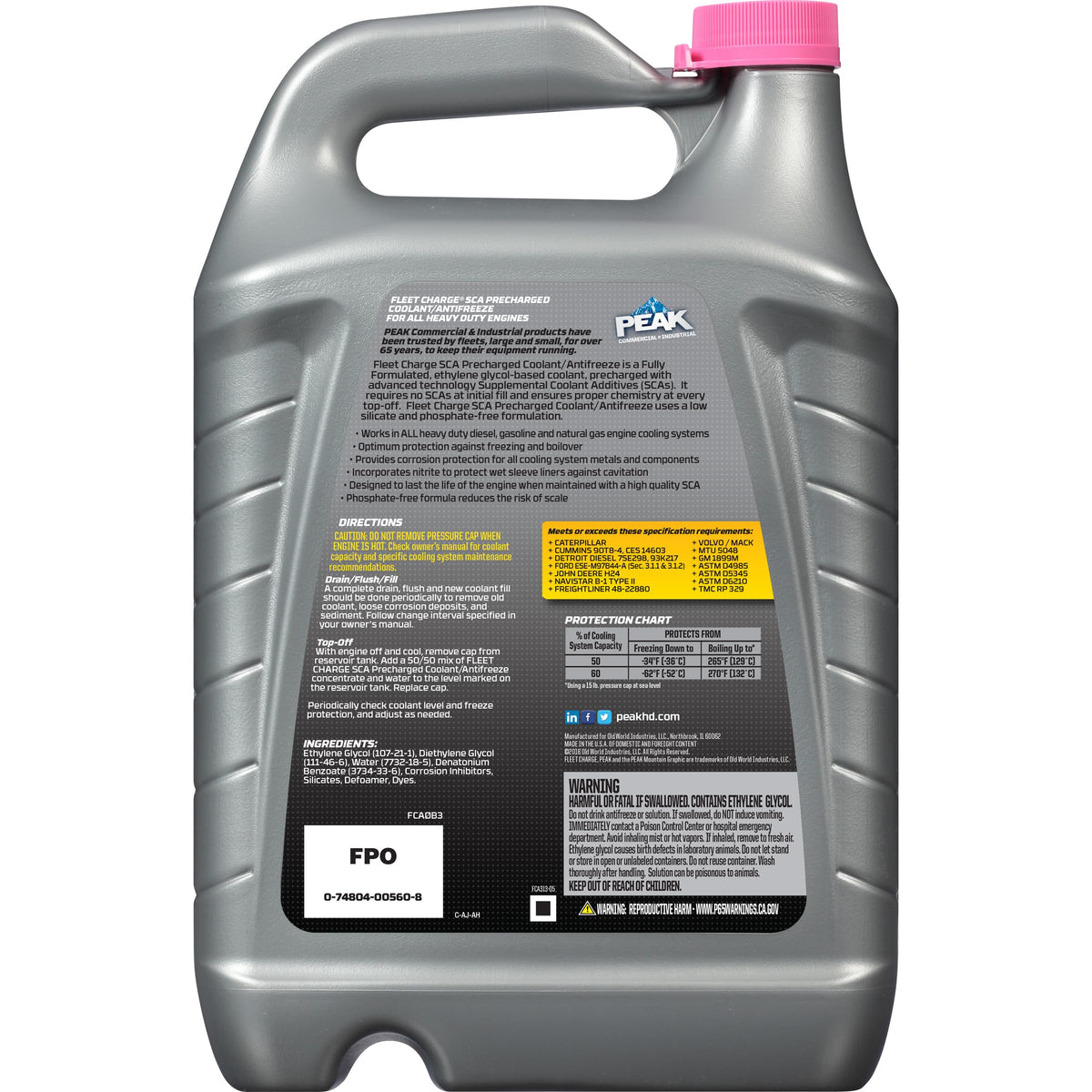 Close-up of PEAK Fleet Charge bottle texture and cap for easy handling