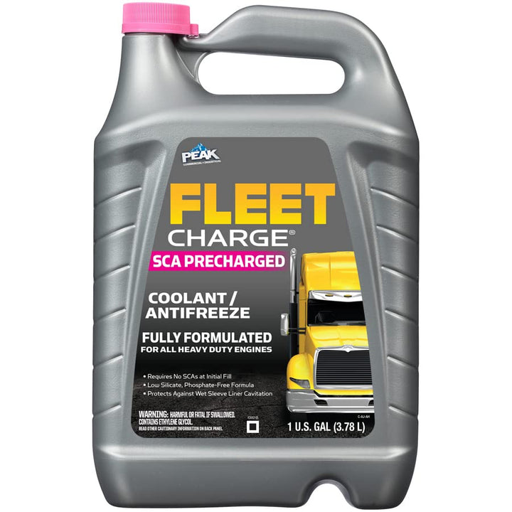 PEAK Fleet Charge front label showing product name and use benefits