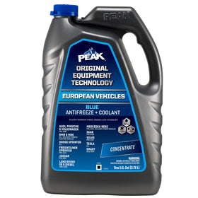 PEAK blue concentrate front label showing product name and capacity benefit