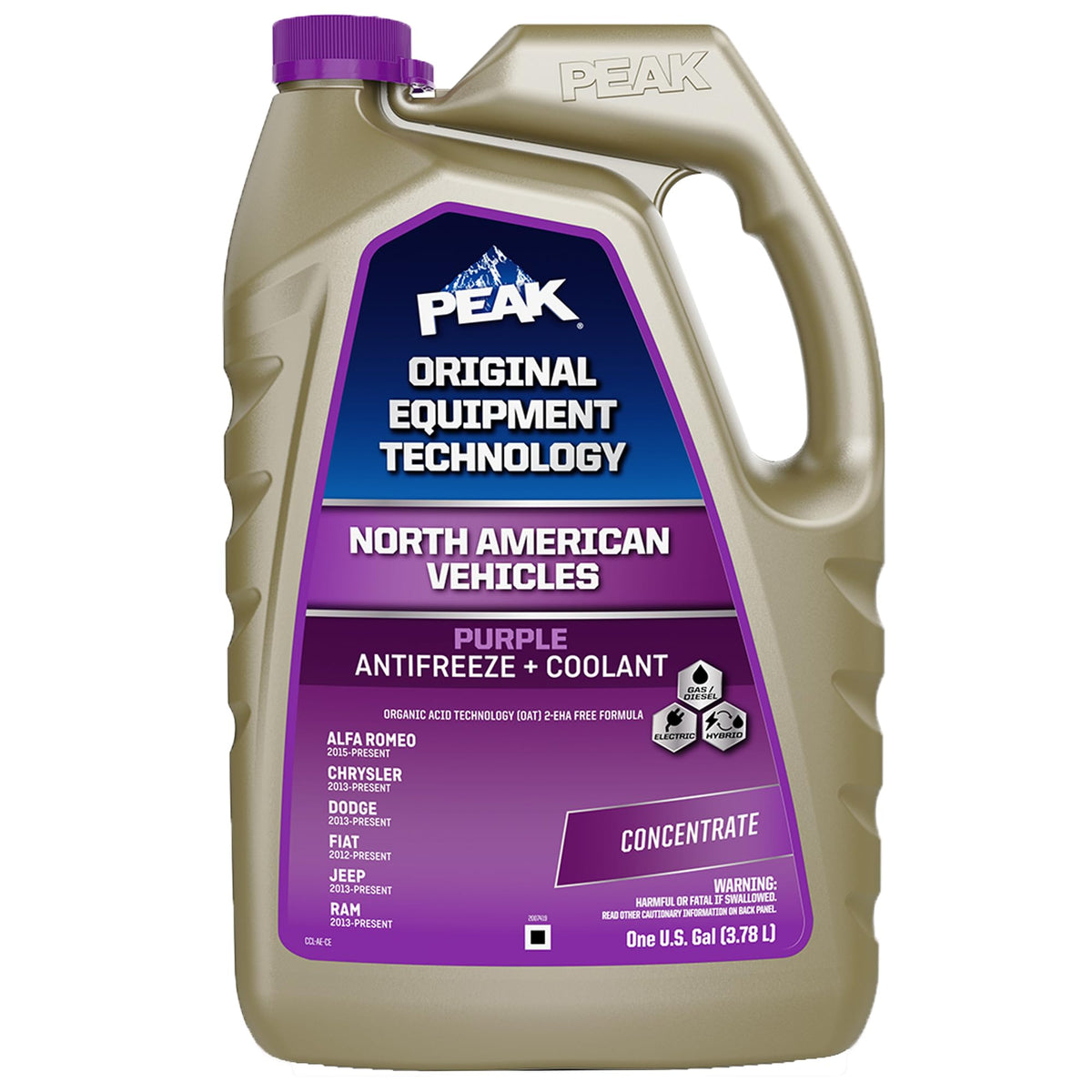 PEAK bottle front view showing product and durable protection