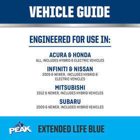 PEAK OET label detail with specifications and extended-life protection benefits