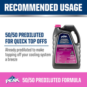 PEAK pink coolant color and clarity sample showing product consistency