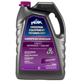 PEAK bottle front label showing violet concentrate and usage benefits