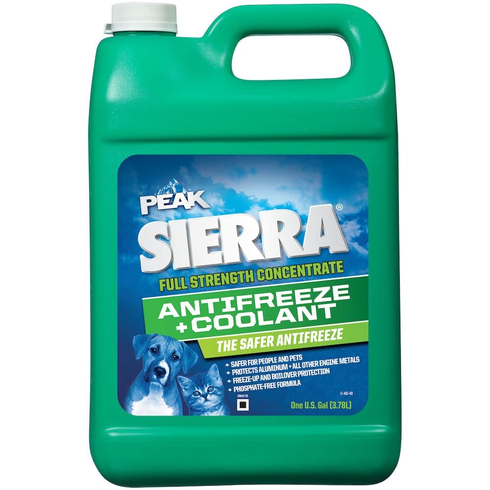 PEAK Sierra front view of plastic gallon bottle showing label and safe handling benefits