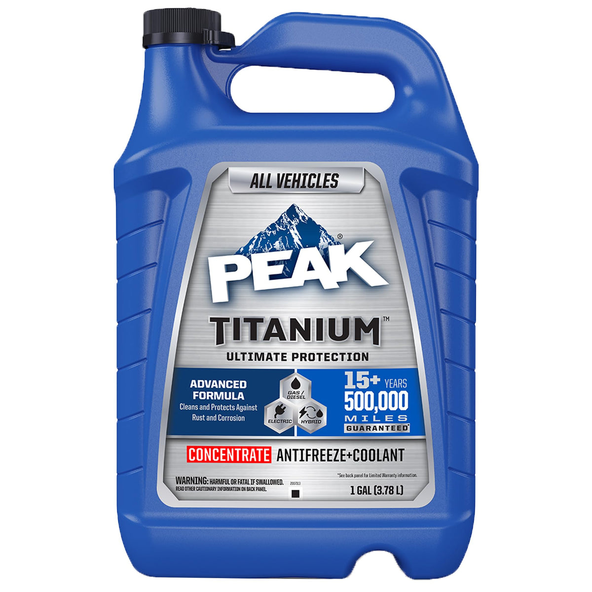 PEAK front label view showing product name and benefits