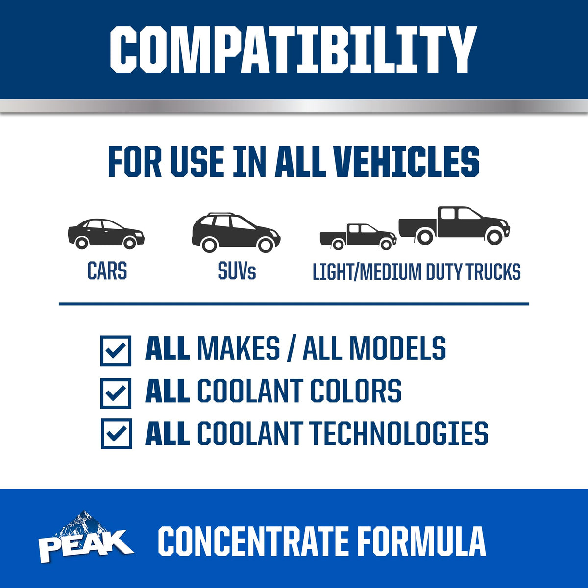 PEAK coolant being added into radiator during vehicle maintenance