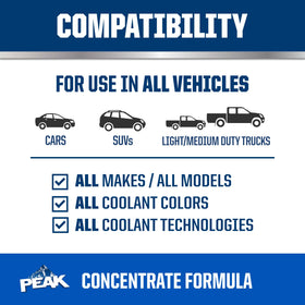 PEAK coolant being added into radiator during vehicle maintenance