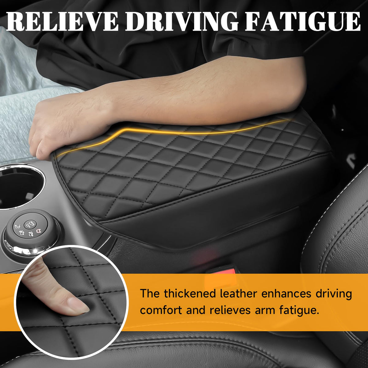 PeakPurit side profile fitted on armrest demonstrating snug contour