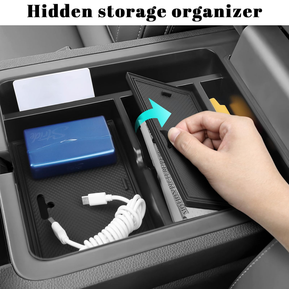 PeakPurit hand beside tray to show scale and easy-access benefit