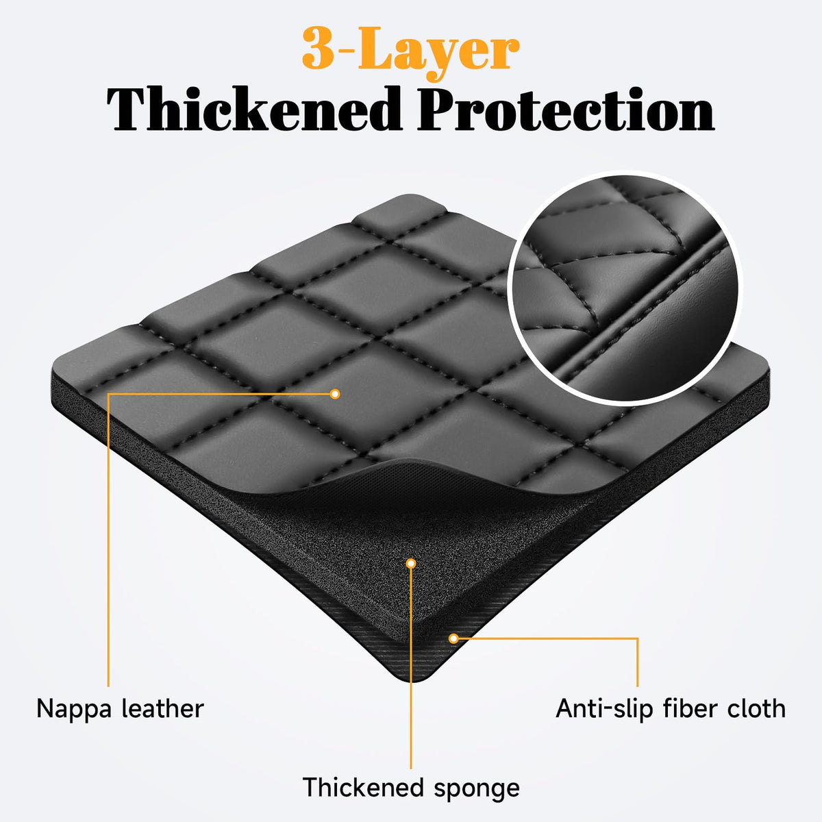 PeakPurit material texture detail showing waterproof leather benefit