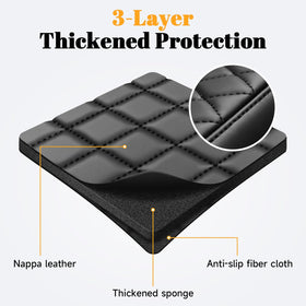 PeakPurit material texture detail showing waterproof leather benefit