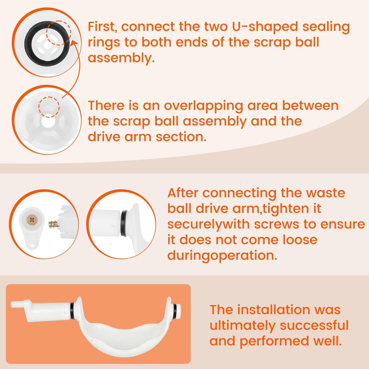 Peakur screws and plastic washers laid out for quick installation clarity