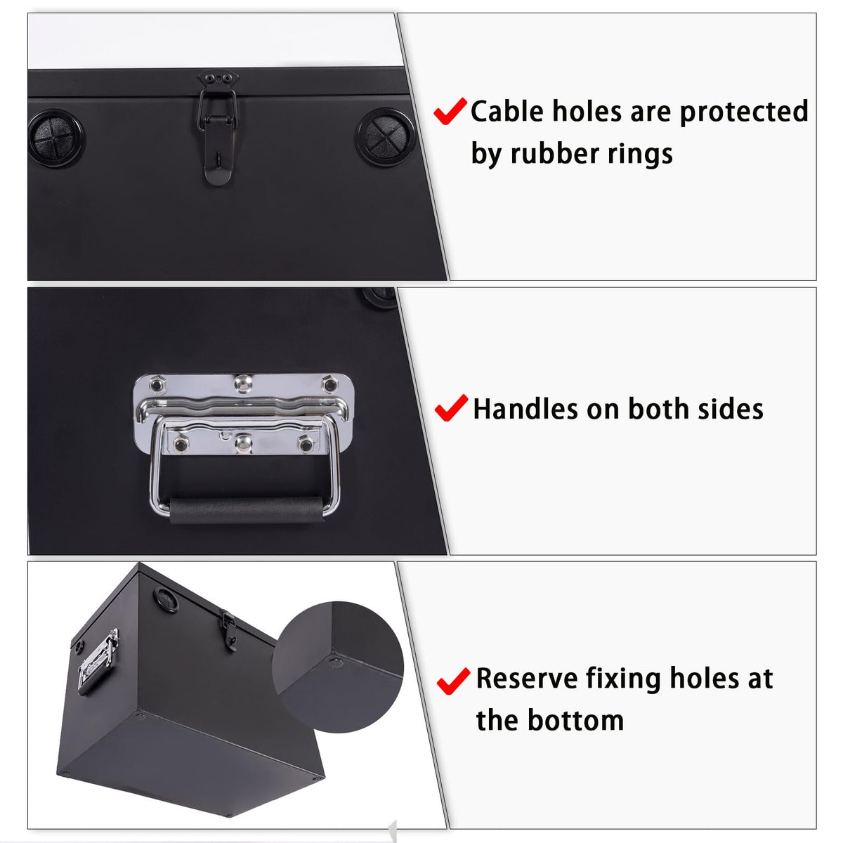 peastorm cable grommets detail showing sealed cable passages and moisture protection