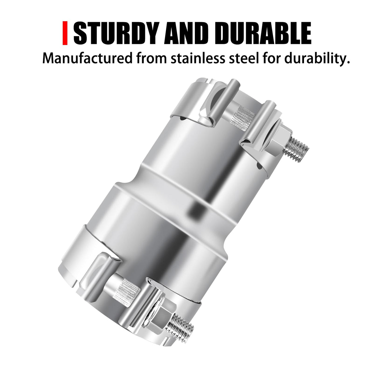 peastorm clamp detail closeup highlighting high-strength screws and secure clamping benefit