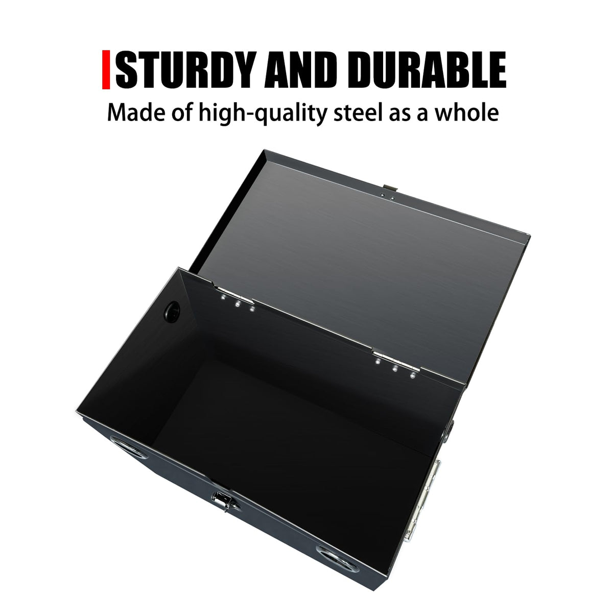 peastorm close lock and handle showing lockable lid and easy carrying benefit