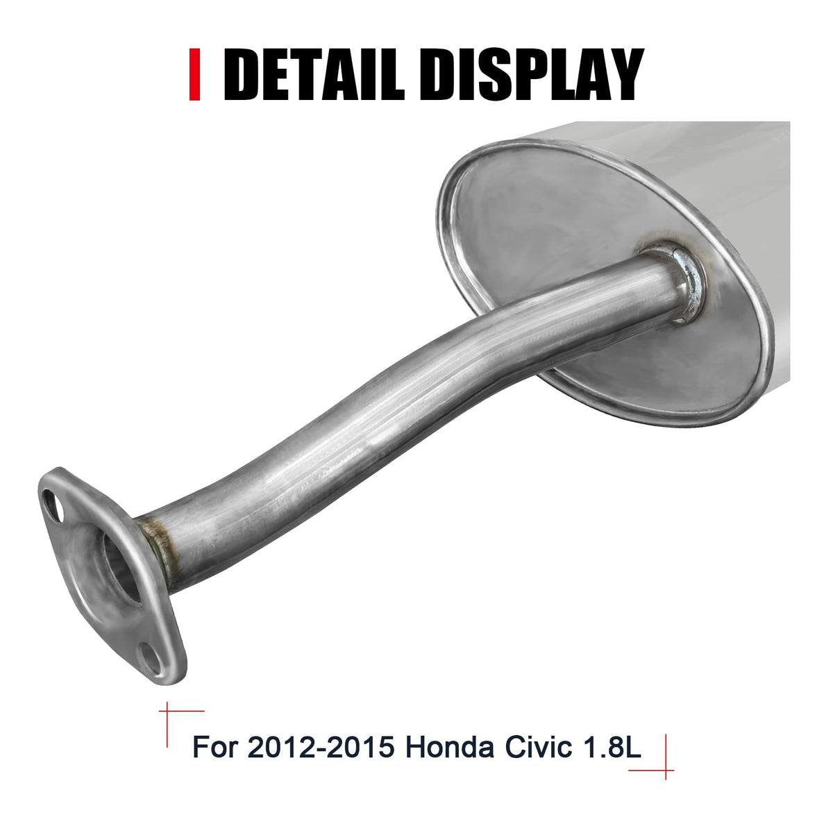 peastorm muffler installed on a 2012–2015 Honda Civic demonstrating direct-fit benefit