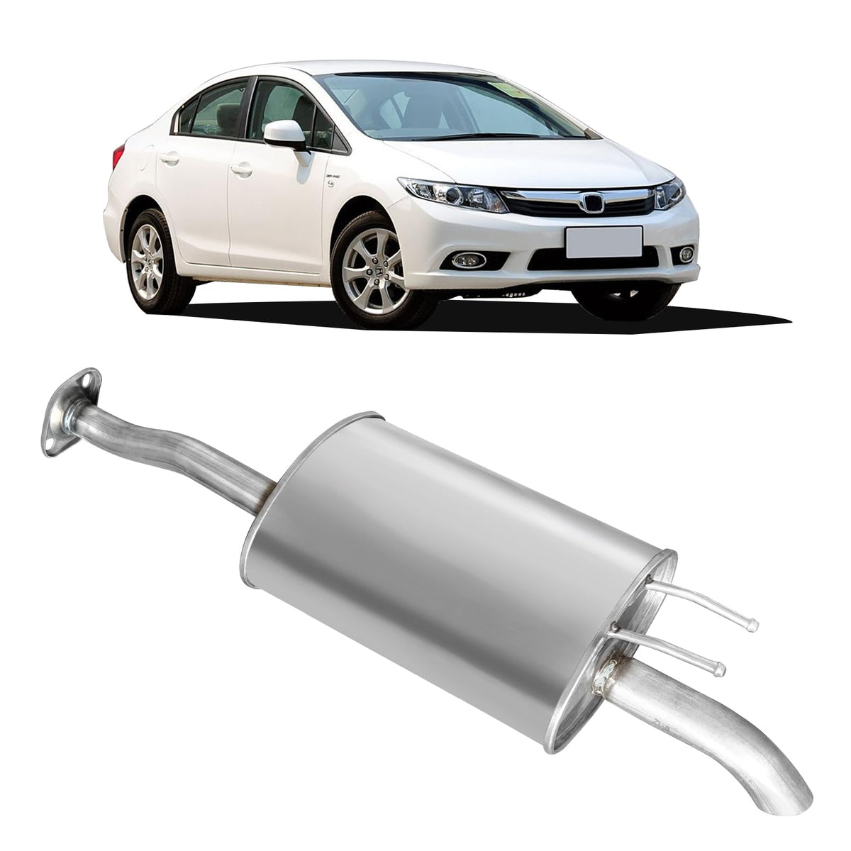 peastorm muffler in a garage setting signaling ready-to-install replacement reliability