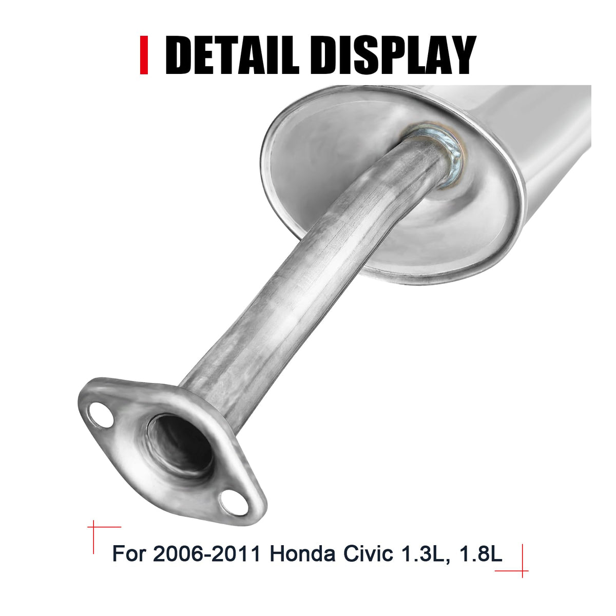 peastorm muffler next to ruler showing dimensions for accurate replacement