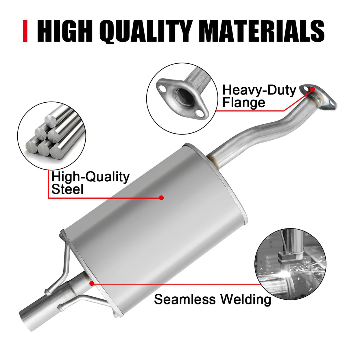 peastorm muffler weld detail highlighting reinforced seams for durability