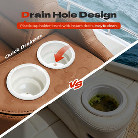 Pebbly Beach holder with travel mug and can demonstrating stable drink support benefit