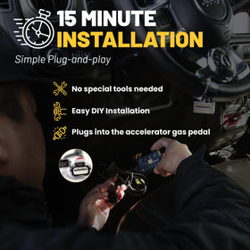 PEDAL COMMANDER app lock screen demonstrating Anti-Theft immobilizer security benefit