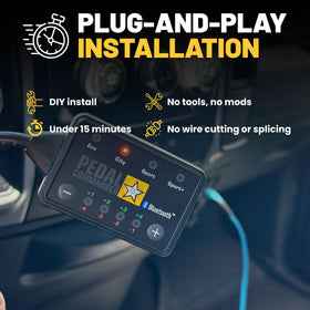 PEDAL COMMANDER mode display on dash showing selectable driving presets
