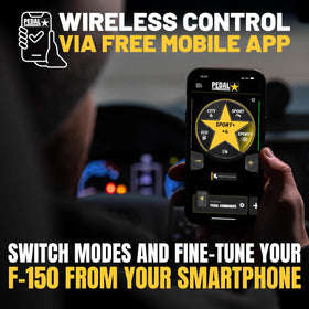 PEDAL COMMANDER app screen showing mode selection and precise adjustment