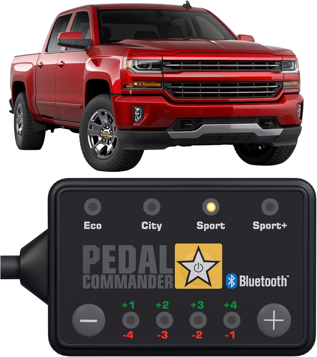 PEDAL COMMANDER front view showing compact throttle controller, improves throttle response