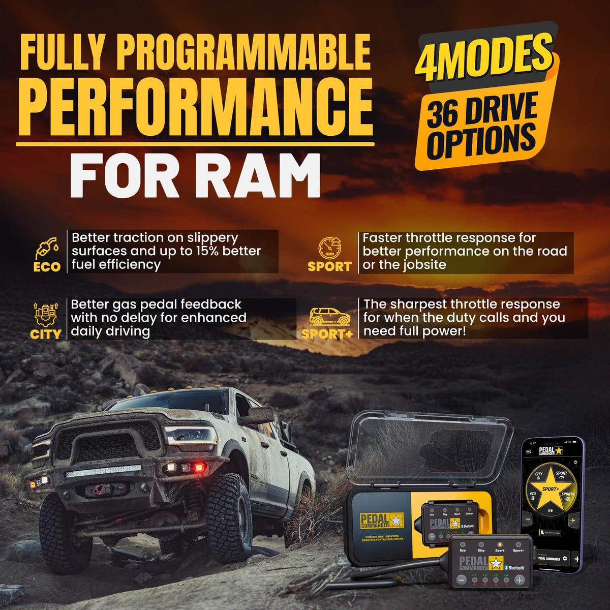 PEDAL COMMANDER beside credit card illustrating compact size advantage