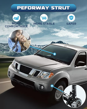 Peforway old versus new shocks side-by-side illustrating wear reduction and upgrade benefits