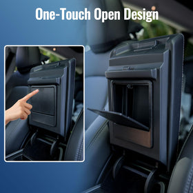 PELEG TREE armrest hidden box open with valuables stored for discreet organization