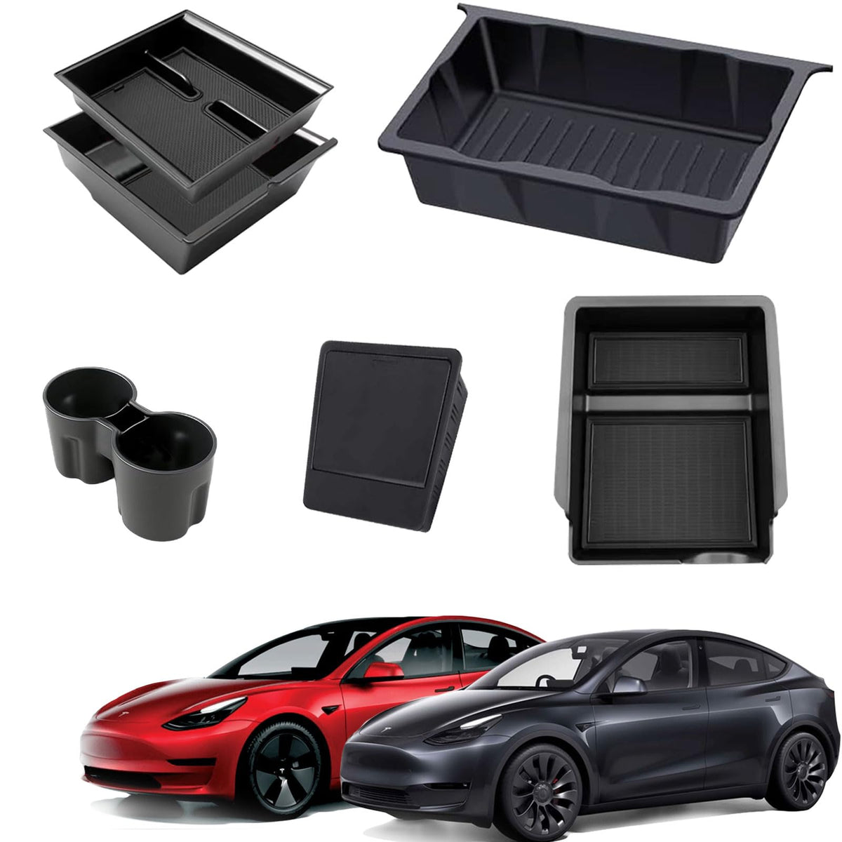 PELEG TREE center console front view showing organized compartments and quick access
