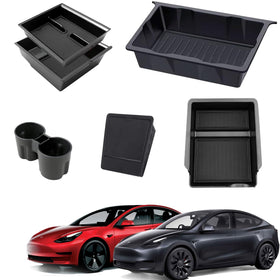 PELEG TREE center console front view showing organized compartments and quick access