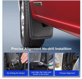 PELEUS installed front mud flap protecting fender and reducing spray