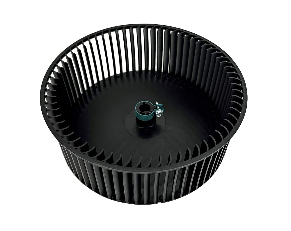 Pellethead blower wheel front view showing 8-inch diameter and ready fit benefit