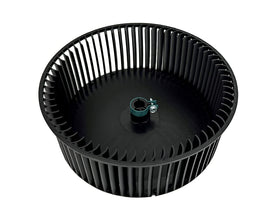 Pellethead blower wheel front view showing 8-inch diameter and ready fit benefit