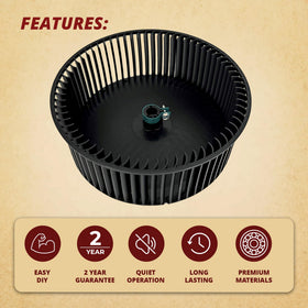 Pellethead blower wheel installed in RV AC housing showing restored airflow benefit