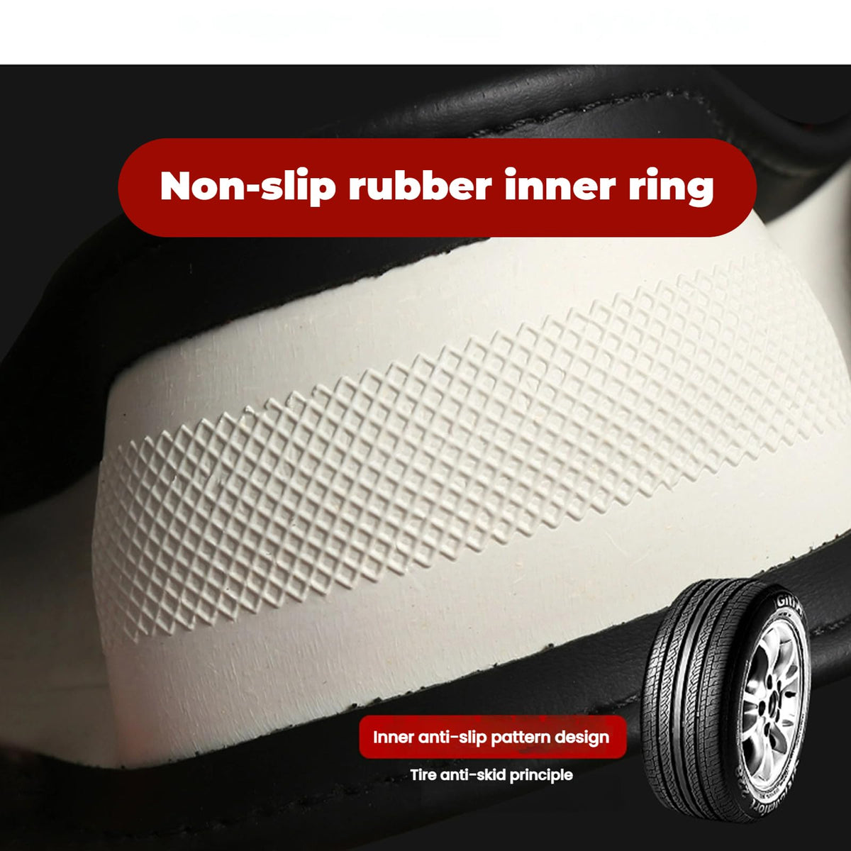 PEMUUOI inner rubber grip detail, aggressive non-slip hold benefit