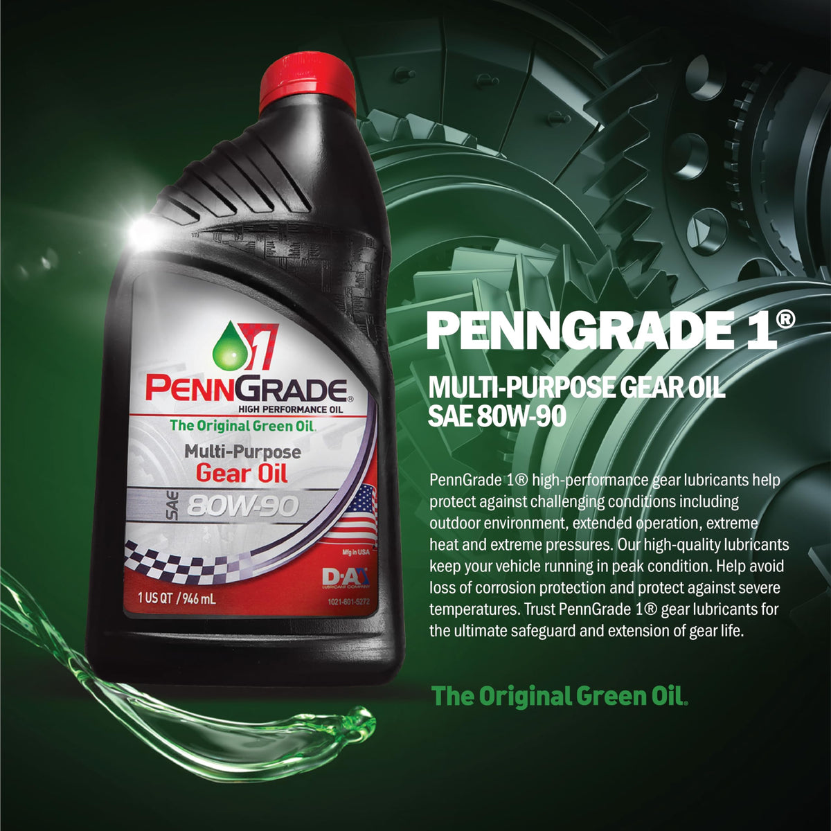 PENN GRADE1 back label close-up showing specifications for correct use benefit