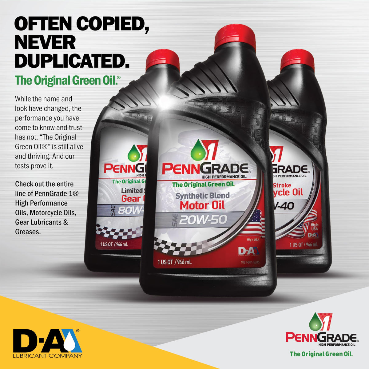 PENN GRADE1 four-pack boxed ready for storage and multiple maintenance jobs benefit