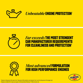 Pennzoil 0W-40 oil sheen closeup indicating purity and protection