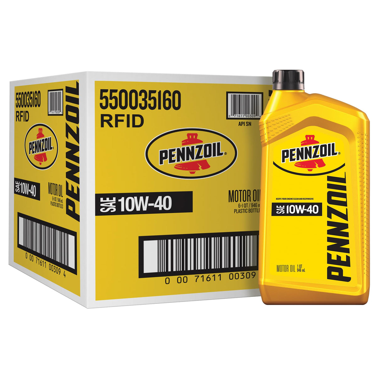 Pennzoil bottle front packaging showing brand and viscosity for clear identification and quick selection