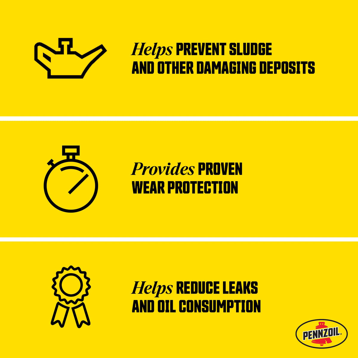 Close-up of Pennzoil label and specifications highlighting product compatibility and protective benefits